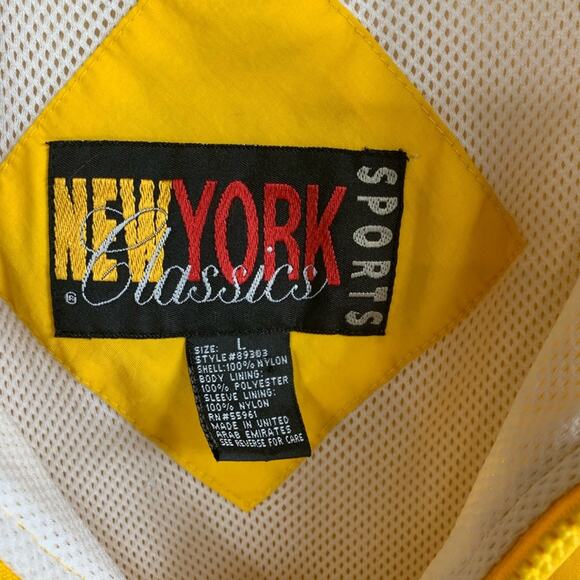 Vintage Pullover Windbreaker Yellow Navy Blue Large.35 - Picture 4 of 4